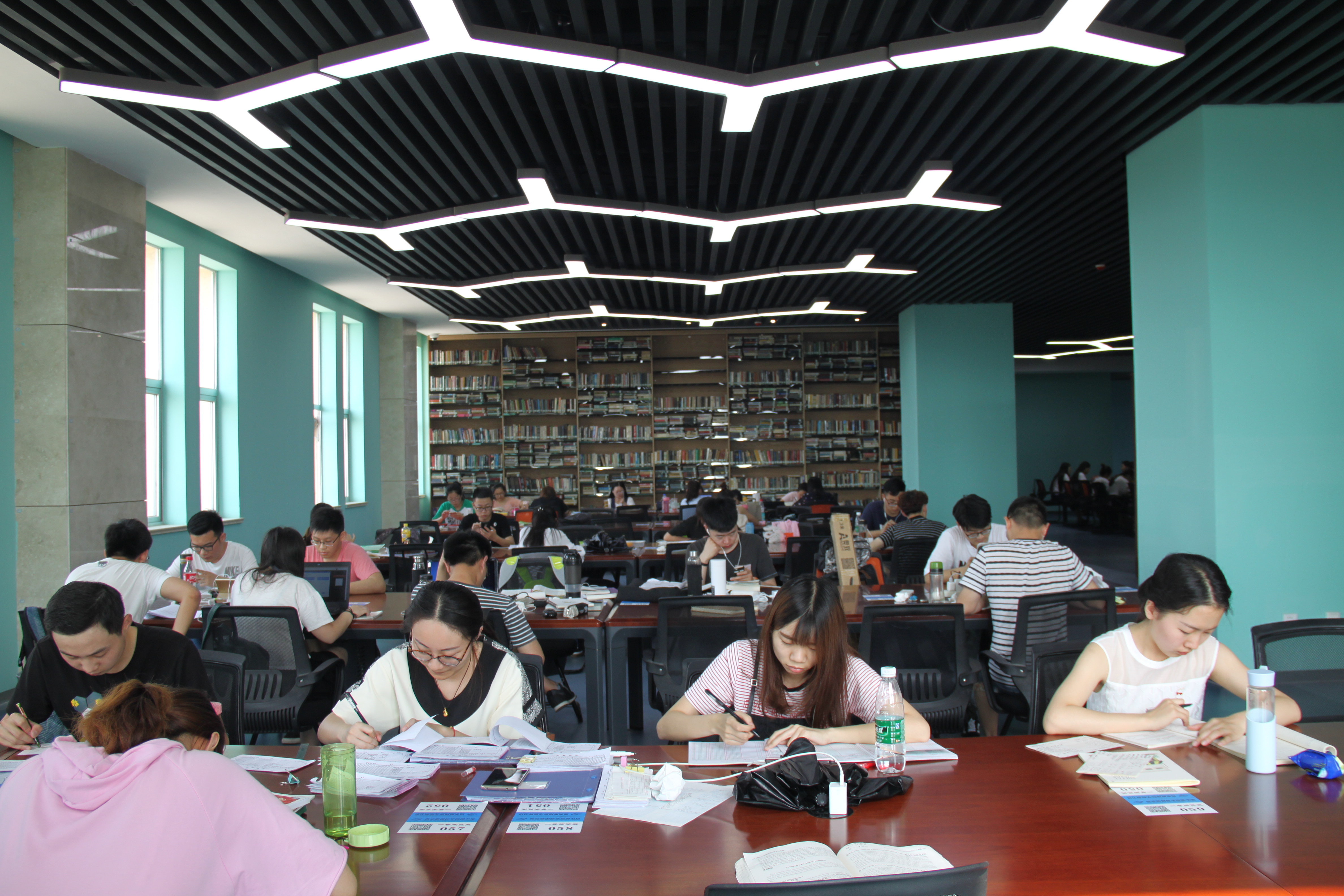 Open books on a desk